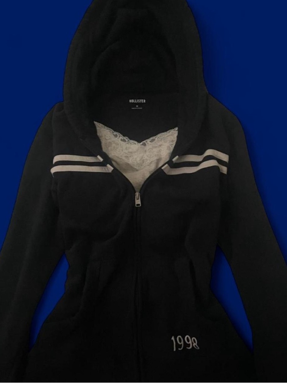 Navy blue Hollister Co. zip up hoodie